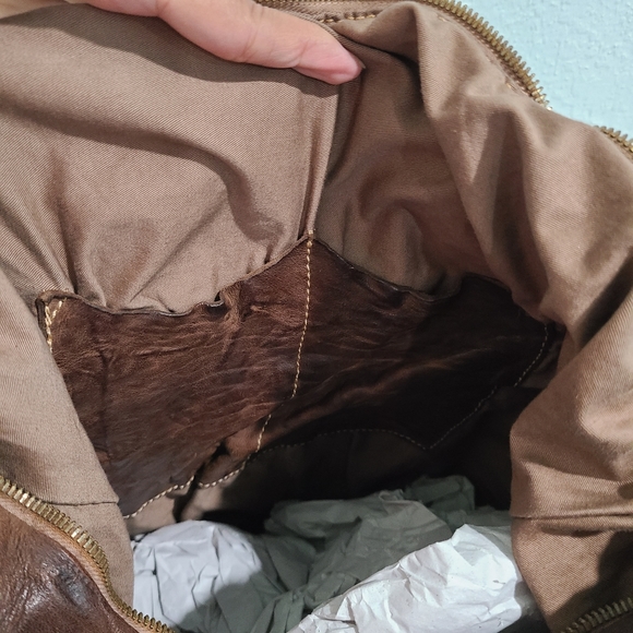 LANGELLOTTI Leather Brown Boho Convertible Bag - Picture 7 of 13